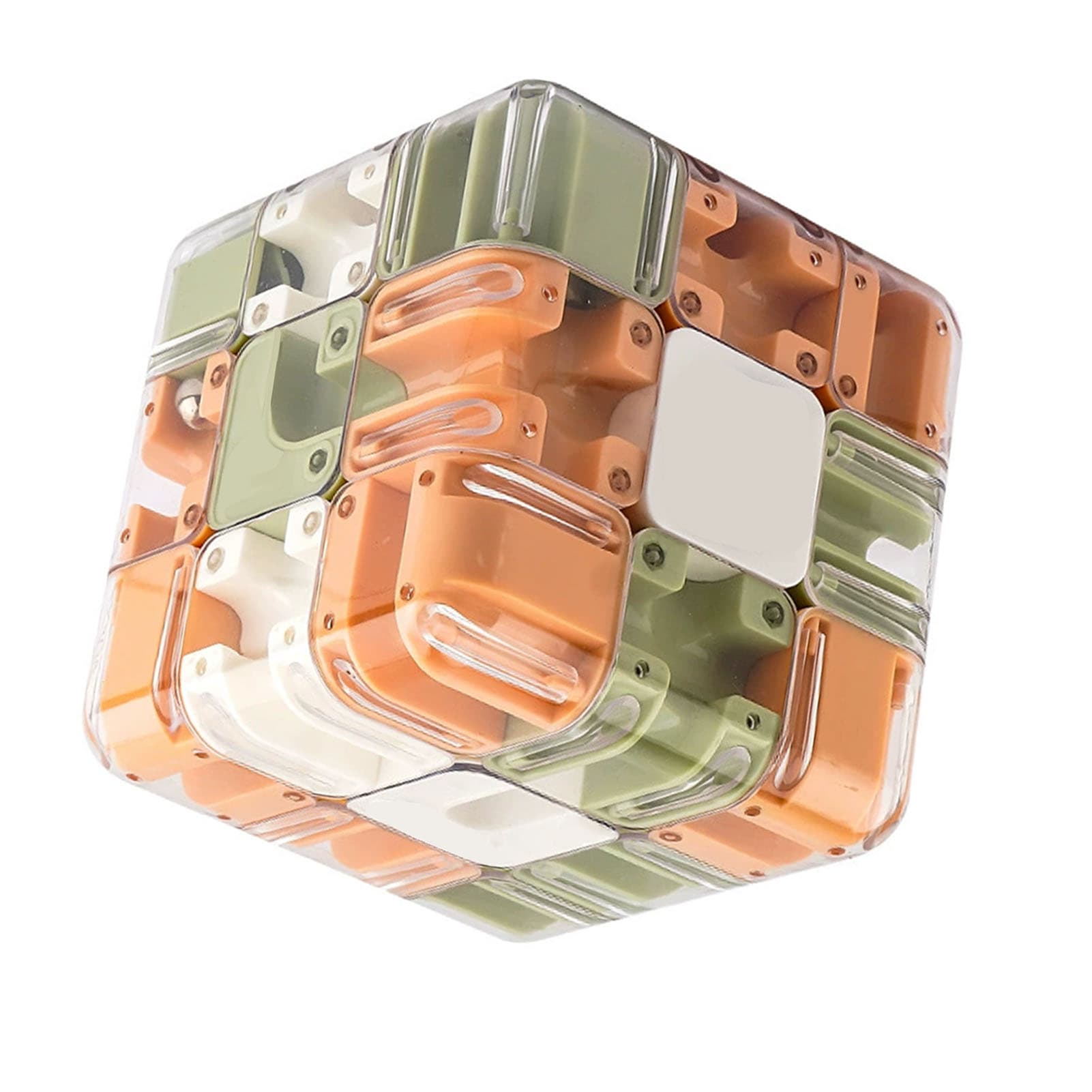 3D Maze Cube Plastic Three Dimensional Rotating Cube Training Puzzle Game Toy For Ages Over 3 Years Old