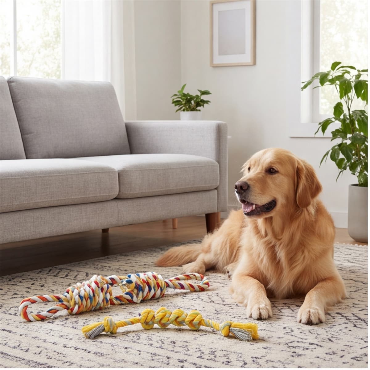 55 Cm + 57 Cm Cotton Knot Toys For Dogs – Durable Dog Toys Made Of Braided Cotton