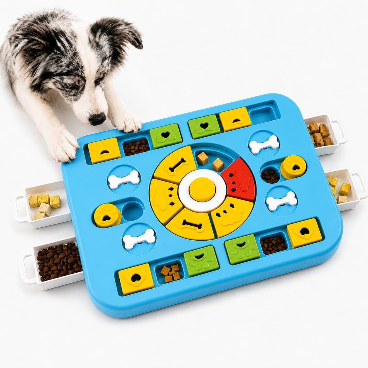 Dog Puzzle Toy, Treat Dispensing Dog Enrichment Toys, Blue  Interactive IQ Brain Stimulation, Slow Feeder Treat Dispenser, Non-Slip Durable, For Small Medium Large Dogs Cats Puppies