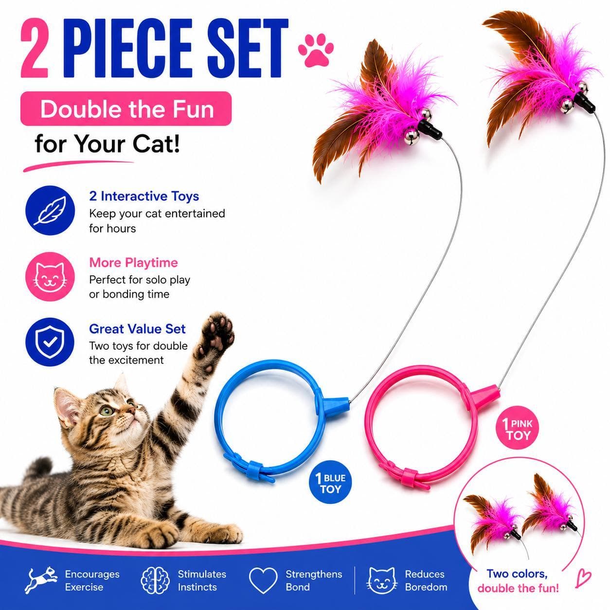 Wearable Cat Feather Collar Toy  Interactive Neck-Worn Cat Teaser  Automatic Exercise Toy Boosts Pet Activity Levels