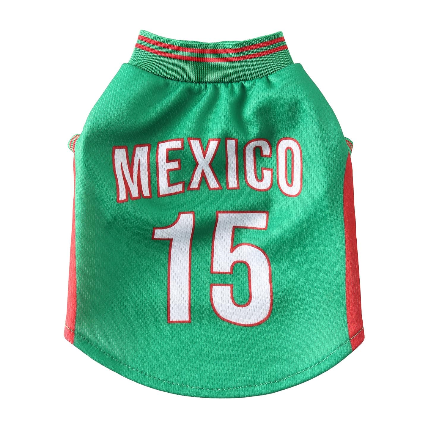 Mexico Pet Dog Jersey Costume, Summer Cooling Mesh Fabric, Soccer Sportswear Team Jersey, Lightweight Football Casual Clothes For Small Dogs