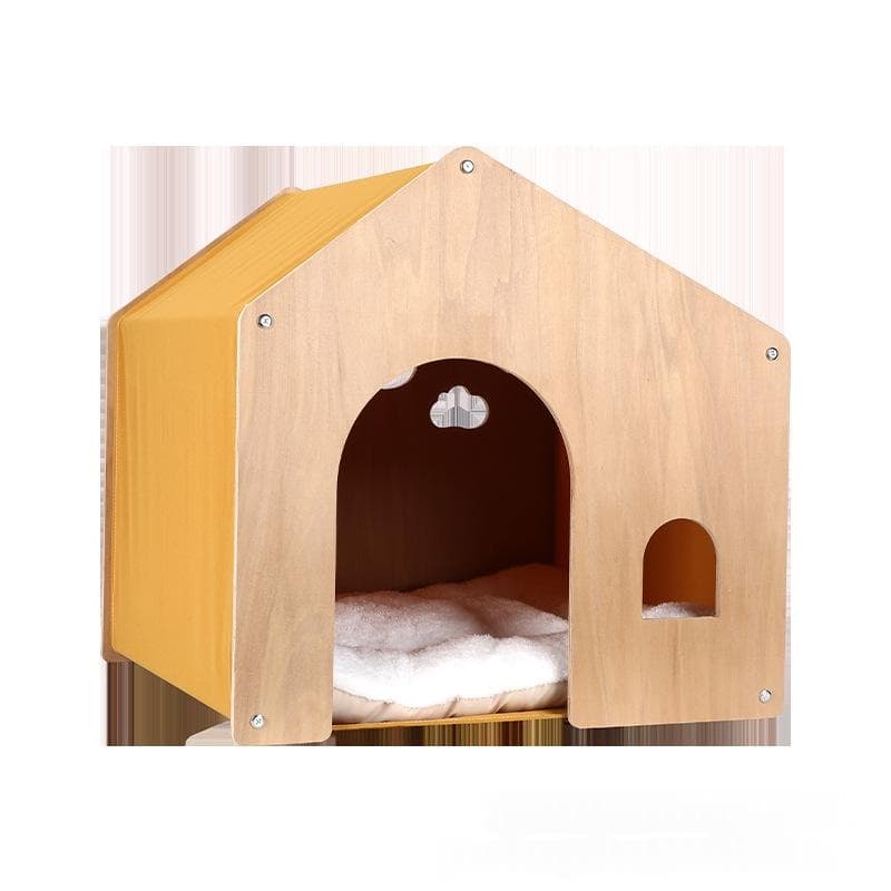 All-season Eco-friendly Solid Wood Pet Furniture, Washable & Breathable Cat Dog Bed