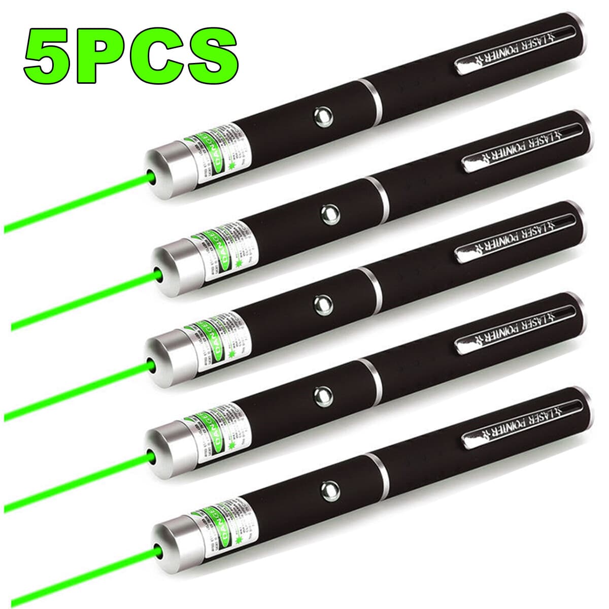 5PCS Green Laser Pointer Pen Visible Beam Teaching Small Mini Lazer For Dog Toy
