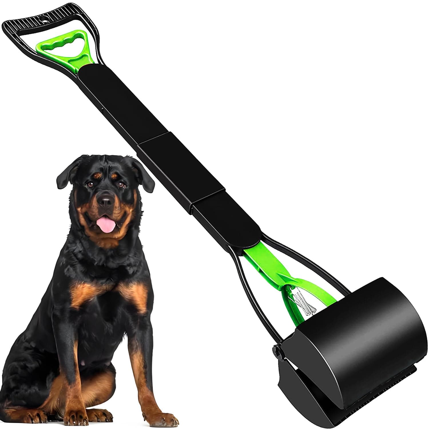 31in Pooper Scooper, Foldable Dog Pooper Scooper With Unbreakable Material And Durable Spring For Grass And Gravel