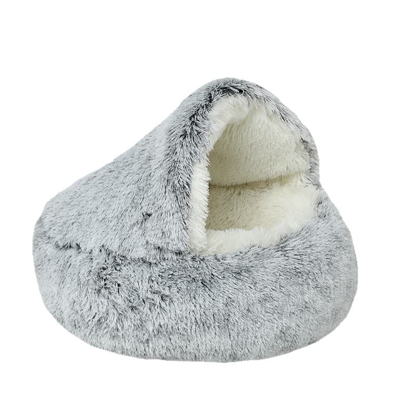 Long-haired Plush Warm Semi-enclosed Windproof Shell Cat Beds, Winter Pet Beds, Small And Medium-sized Dog And Cat Beds, Pet Supplies