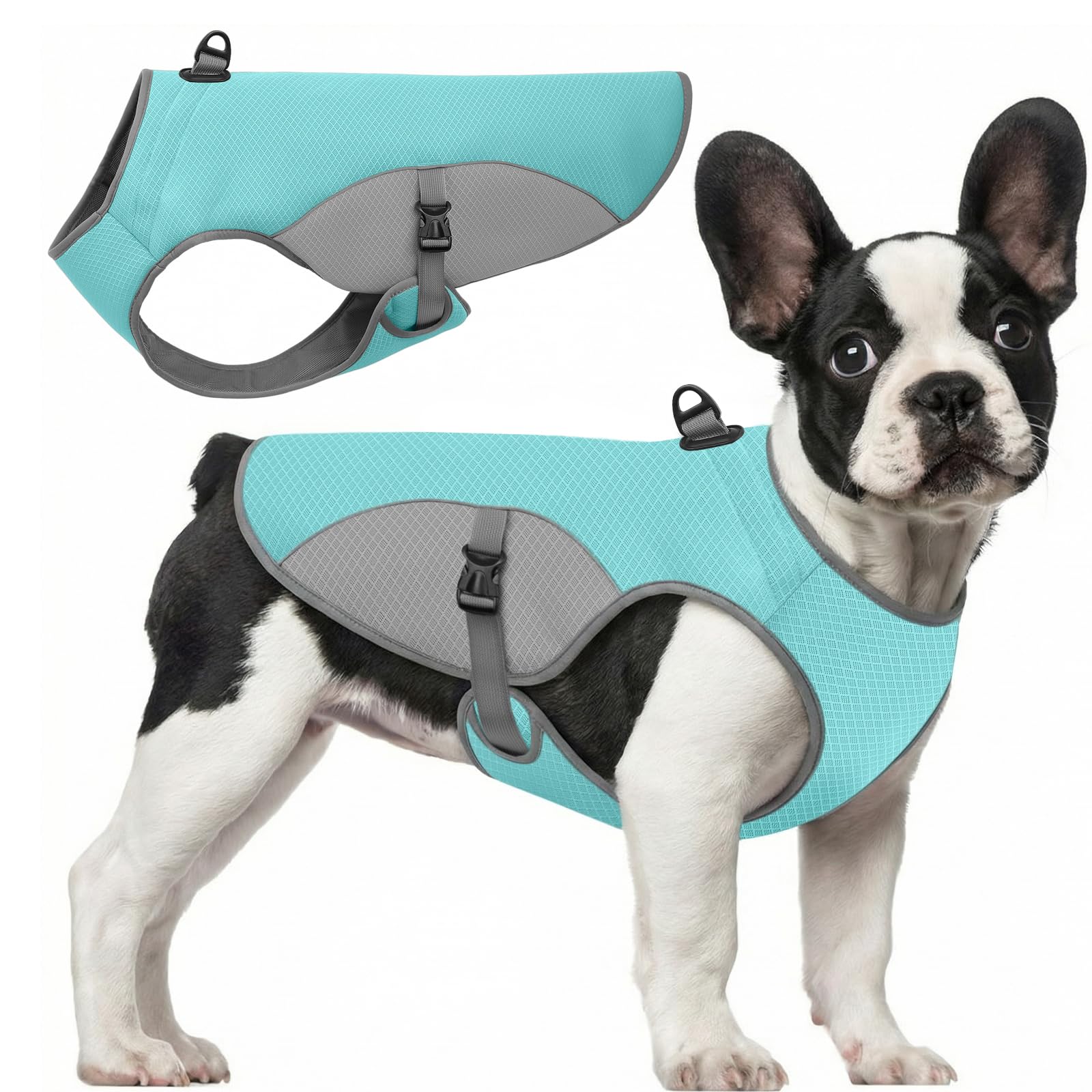Dog Cooling Jacket For Large Dogs, Pet Cooling Vest With Mesh And D Ring, Dog Reflective Stripe Cooler Jacket For Beach, Hiking, Walking