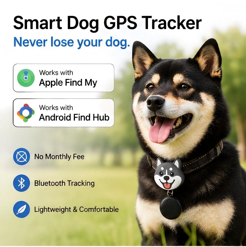 Dog GPS Tracker For Find My & Android Find Hub, Bluetooth Pet Locator Tag, No Monthly Fee, Waterproof Anti-Lost Tracker For Dogs