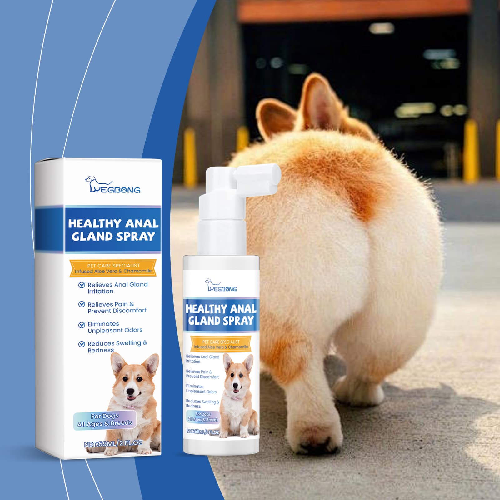 Healthy Gland Spray For Dogs, Dog  Gland Care Spray For Infection Prevention, Reduce Itching Swelling & Bad Odor, Pet Gland Relief Spray For All Breeds & Ages