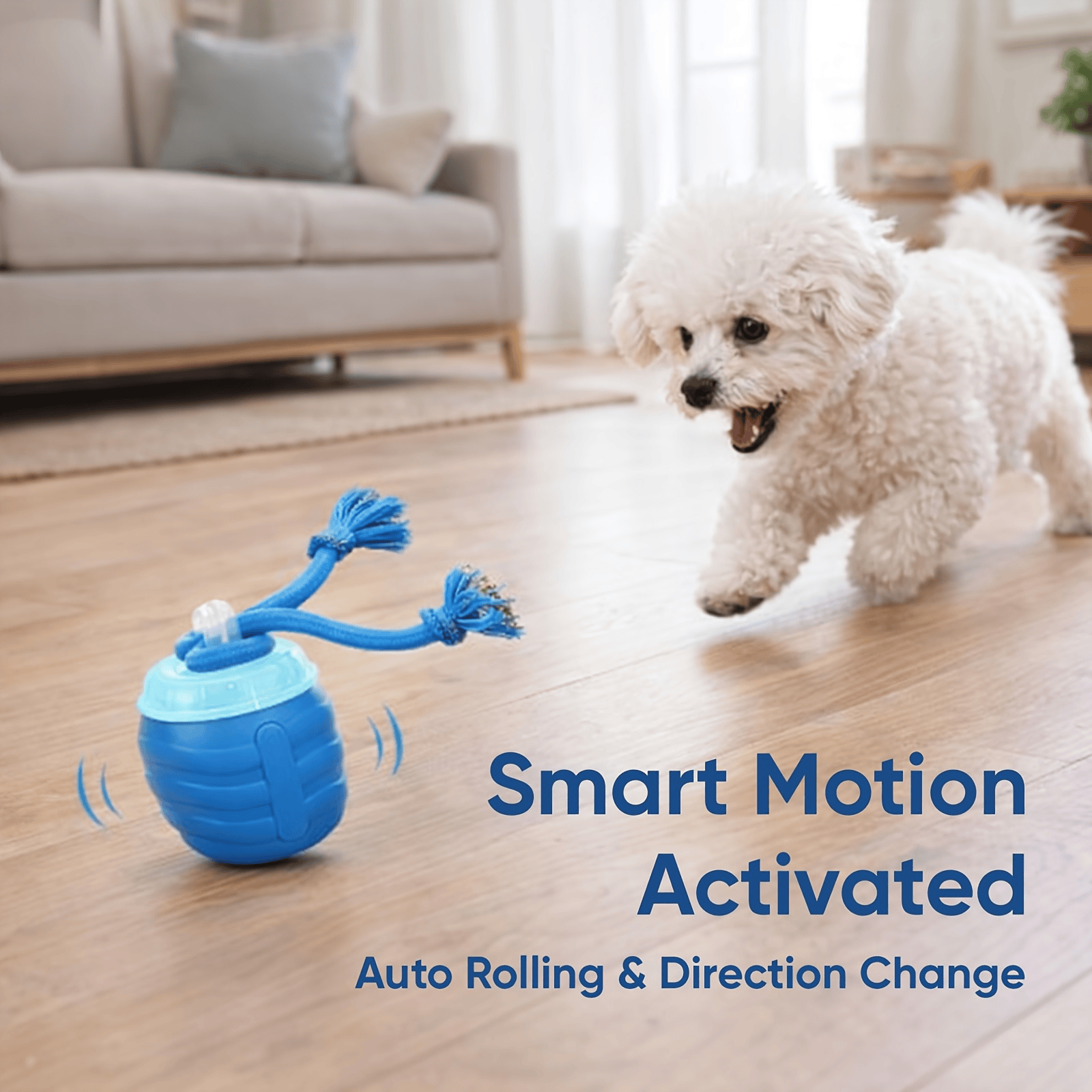 2026 Upgraded Smart Interactive Dog Toy Ball Boosts Intelligence Fitness For Small Medium Large Dogs Fits Indoor Hardwood Floors Outdoor Carpet Randomly Comes With 1 Spare Chew Rope