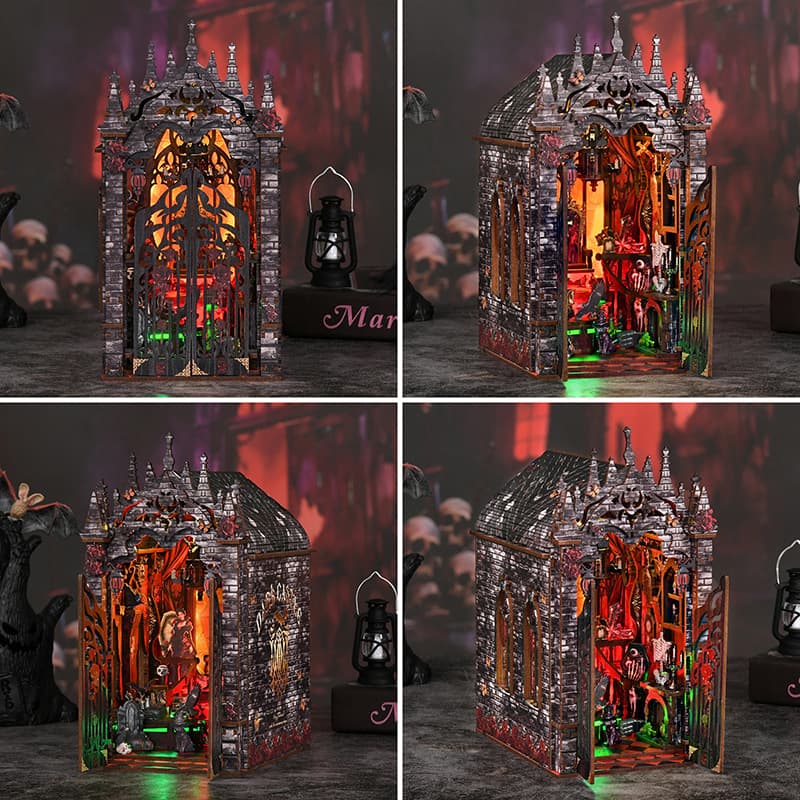 Long Night Dark Fortress Bookend DIY Cottage Miniature Assembly Toy