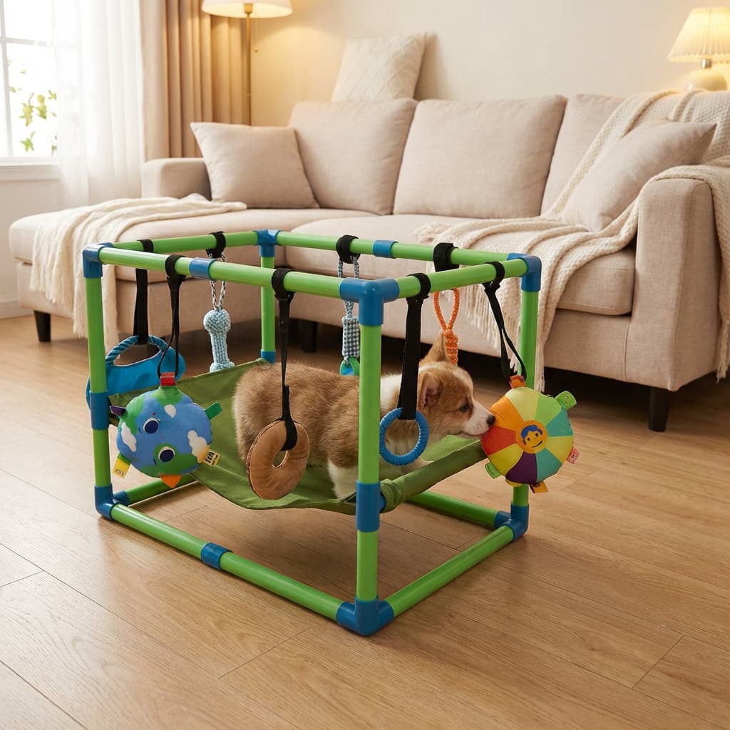 PVC Pipe Pet Dog Toy GymPVC Pipe Assembly Frame With Optional Add-on