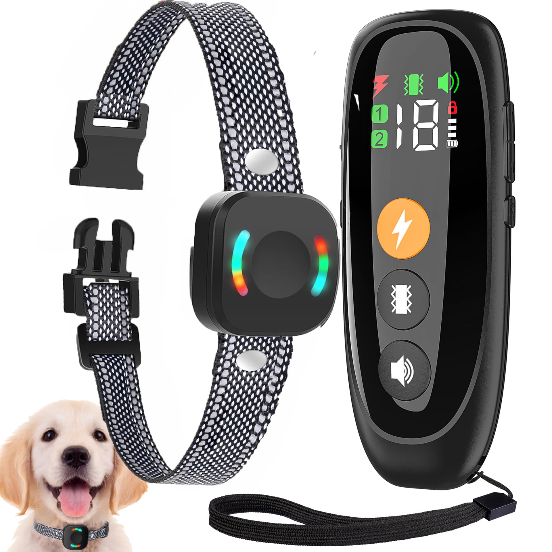 Collar Dog Training Device Anti-barking For Small Medium, And Large Breeds