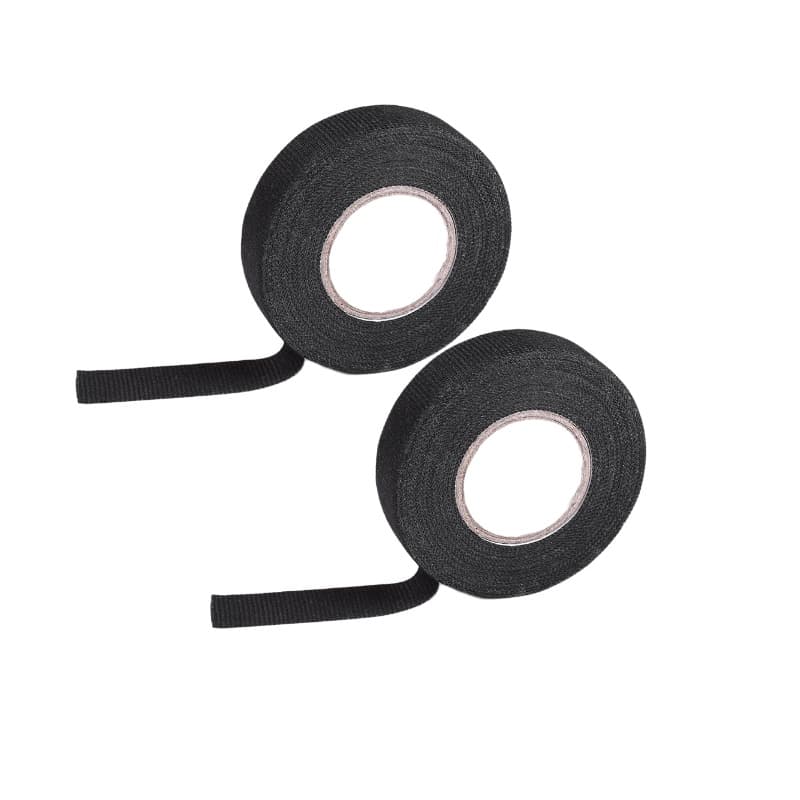 2pc Automotive Wiring Harness Tape, 15mm X 15m Black Cloth Tape For Noise Damping Heat Insulation Electrical Insulation Flame Retardant, Wire Loom Anti-rattle Tape