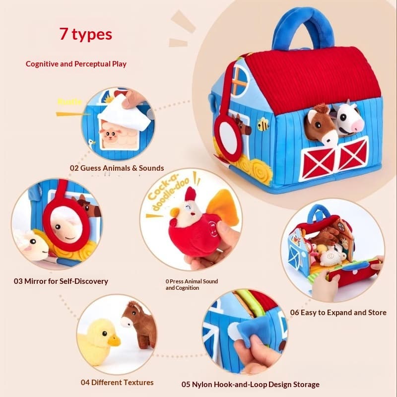 Fabric Farm Barn Toy Early Learning Interaction