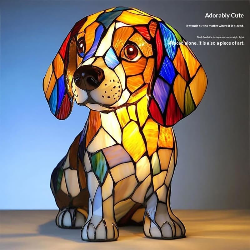 Colorful Strange Dog Lamp Resin Decorations